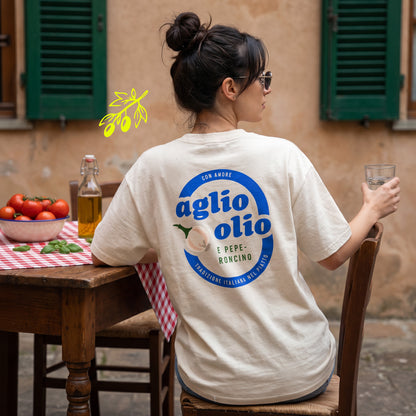 Unisex Oversized T-Shirt Aglio Olio Rückenprint