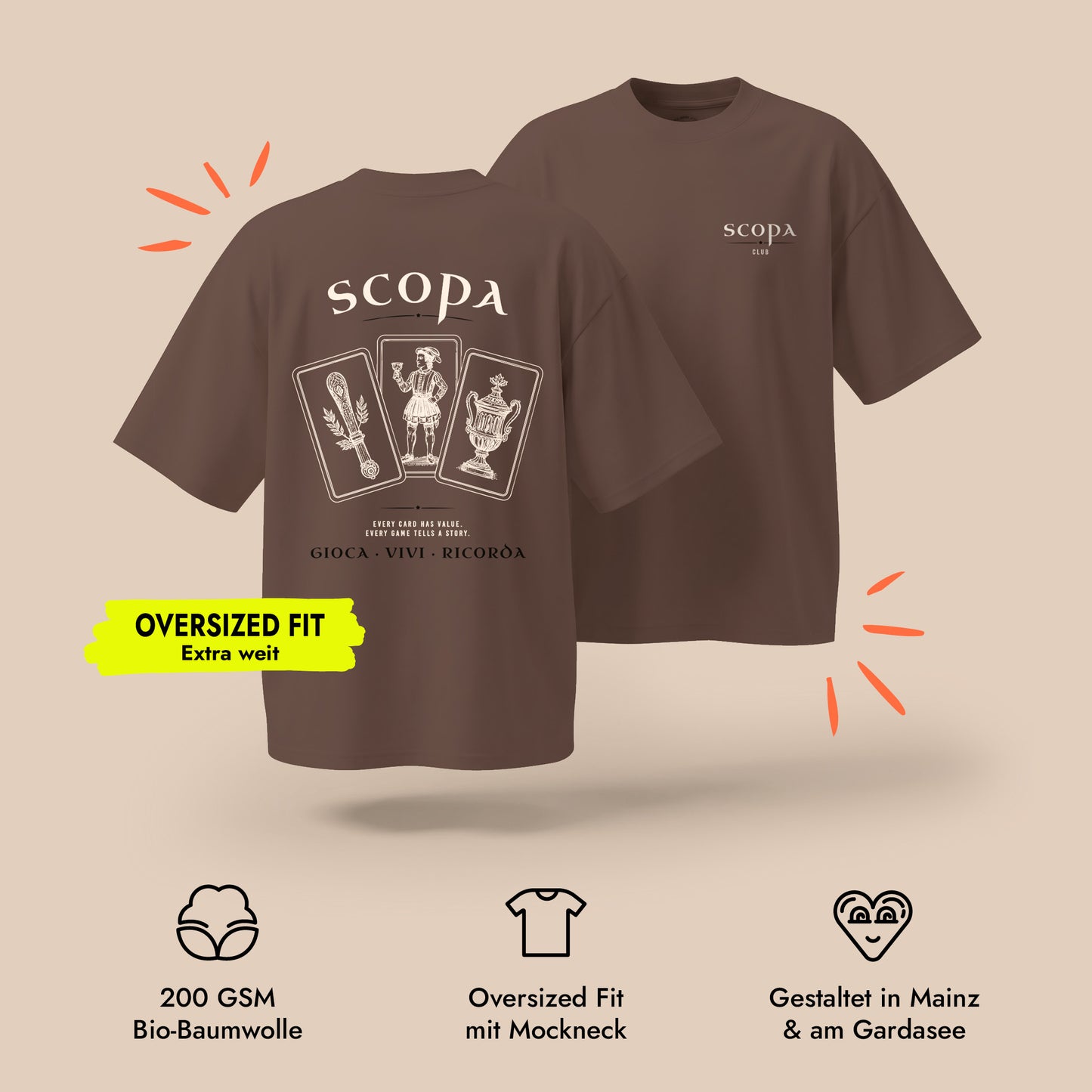 Unisex Oversized T-Shirt Scopa Club Rücken- & Frontprint