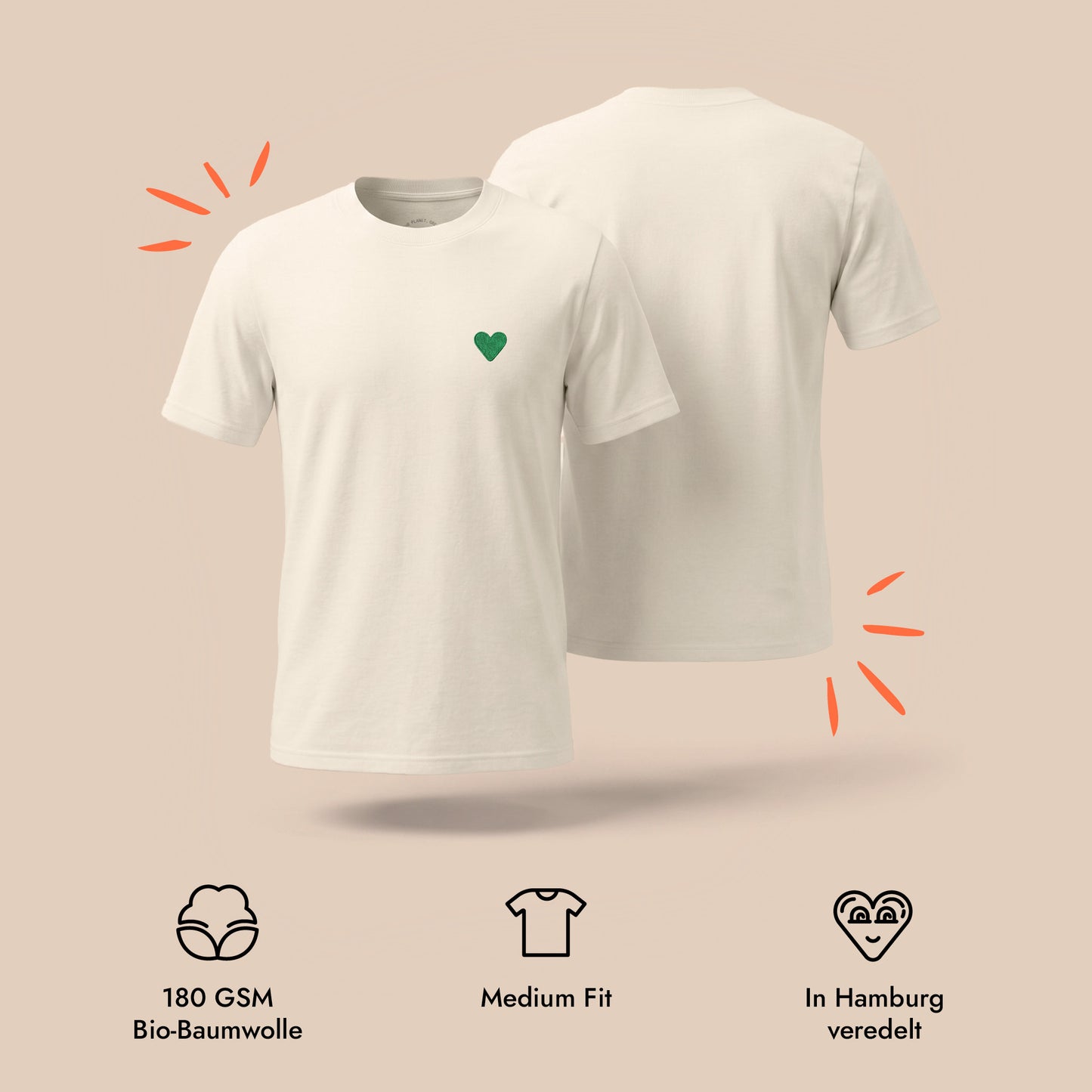 Unisex T-Shirt Green Heart Stick
