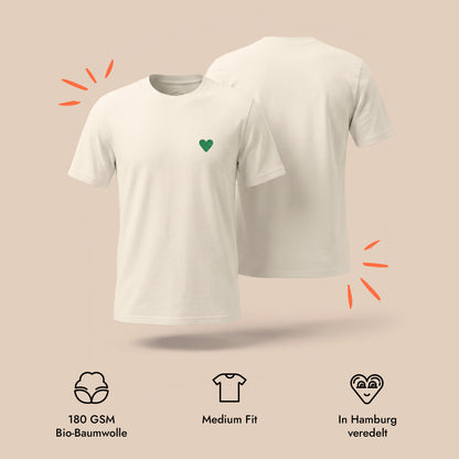 Unisex T-Shirt Green Heart Stick