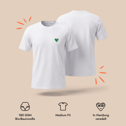Unisex T-Shirt Green Heart Stick
