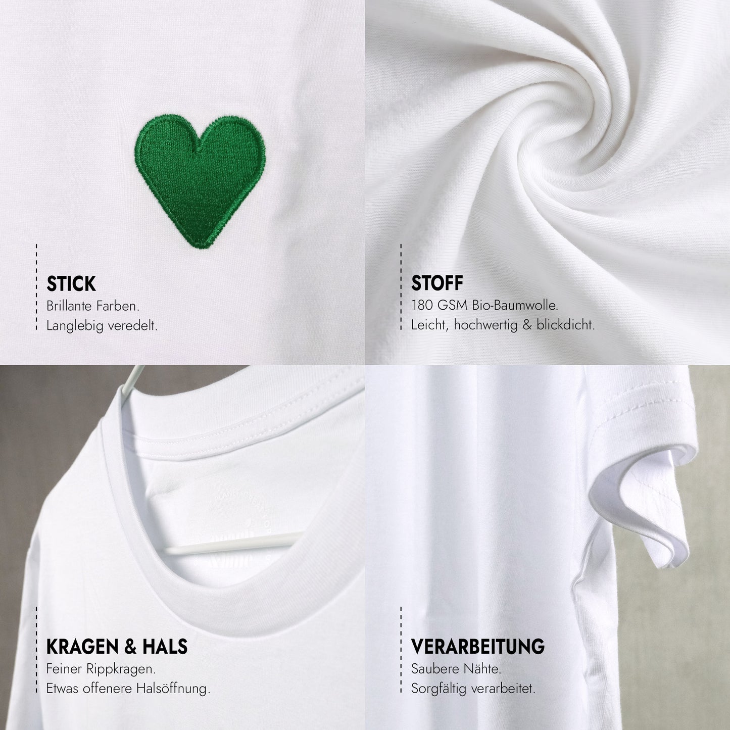 Unisex T-Shirt Green Heart Stick