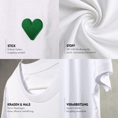 Unisex T-Shirt Green Heart Stick