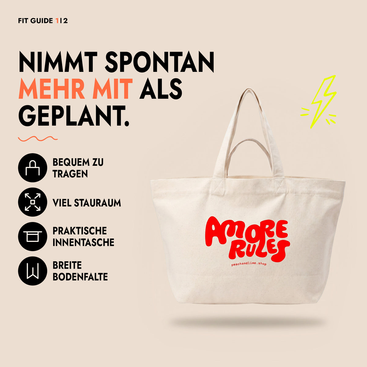 Shopping Bag Amore Rules Print