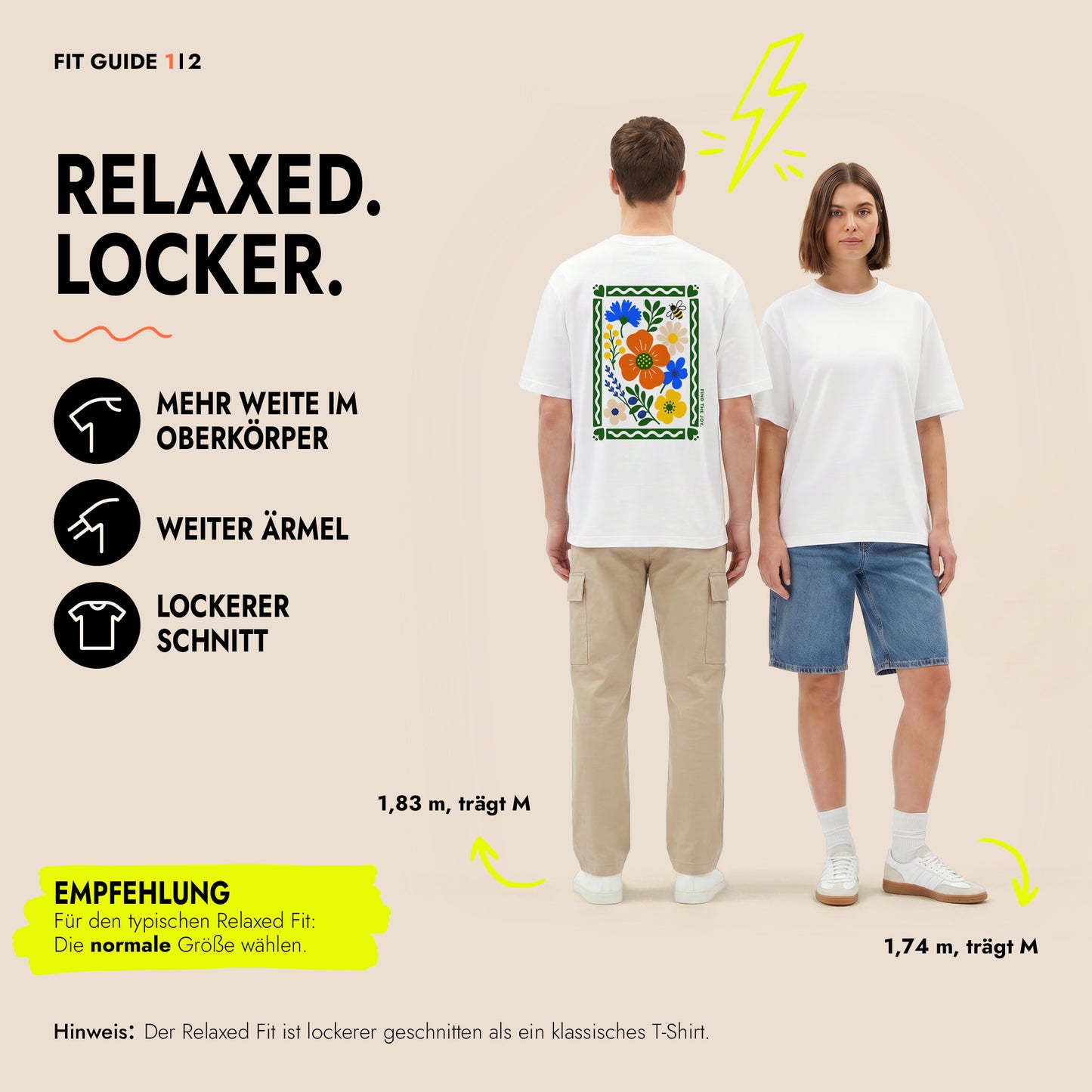 Unisex Relaxed T-Shirt Flower Rückenprint