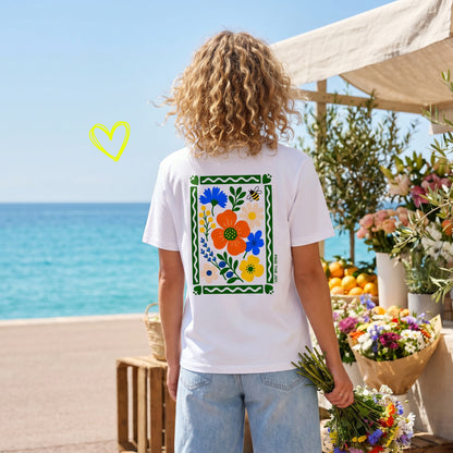 Unisex Relaxed T-Shirt Flower Rückenprint