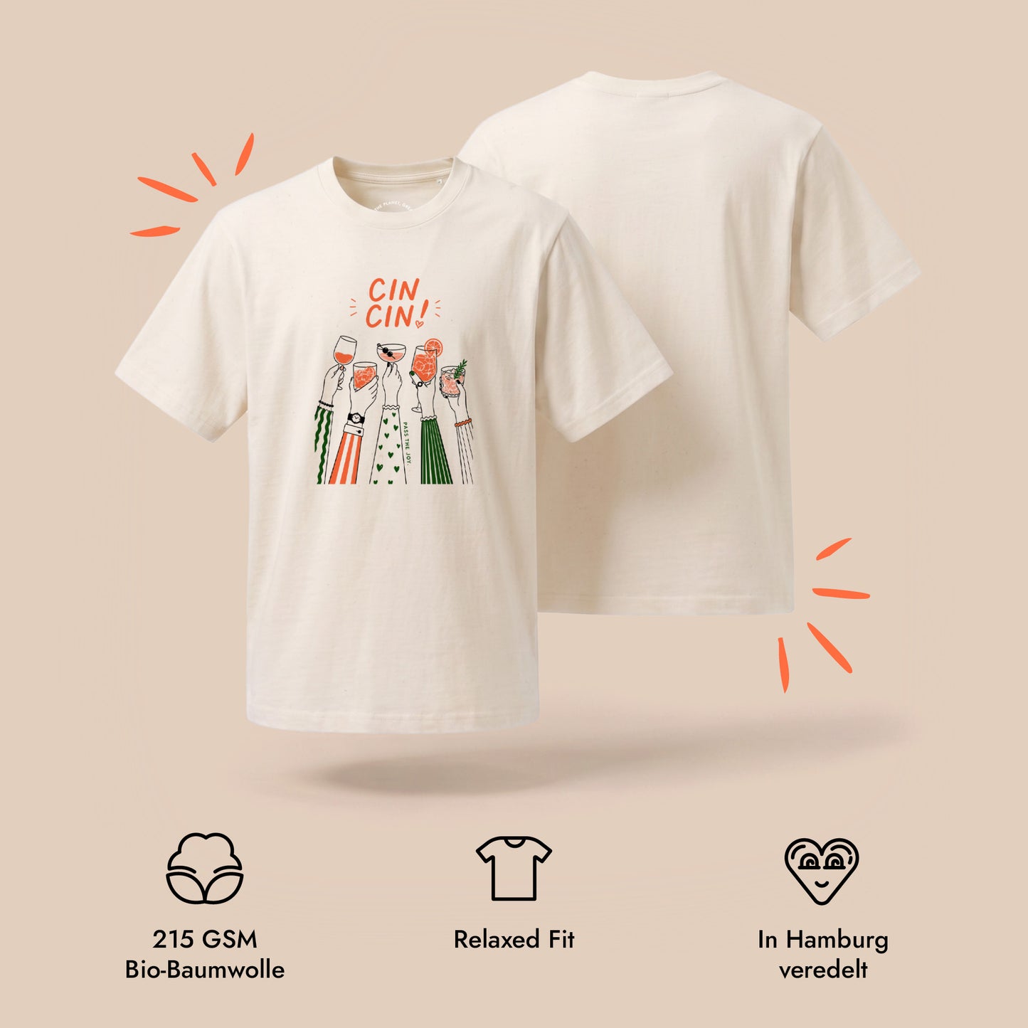 Unisex Relaxed T-Shirt Cin Cin Frontprint