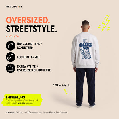 Unisex Oversized Sweatshirt Sempre Tranquillo Rückenprint & Stick