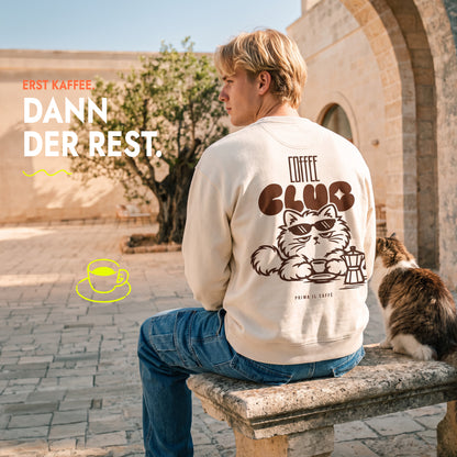 Unisex Oversized Sweatshirt Prima il Caffè Rückenprint & Stick
