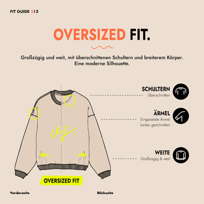 Unisex Oversized Sweatshirt Prima il Caffè Rückenprint & Stick