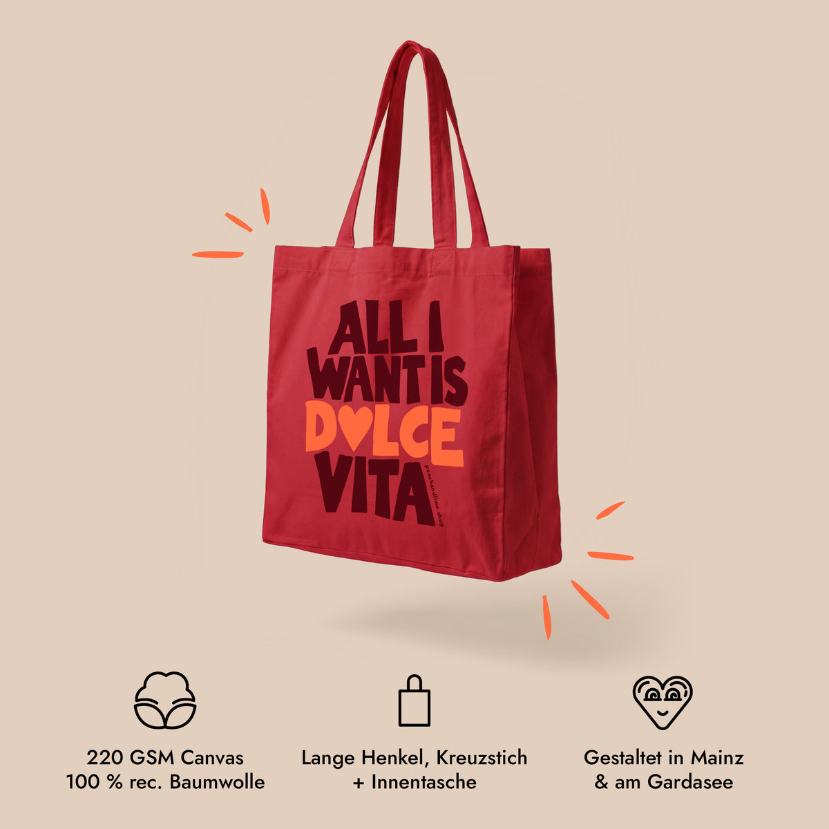 Tote Bag All I Want Is Dolce Vita