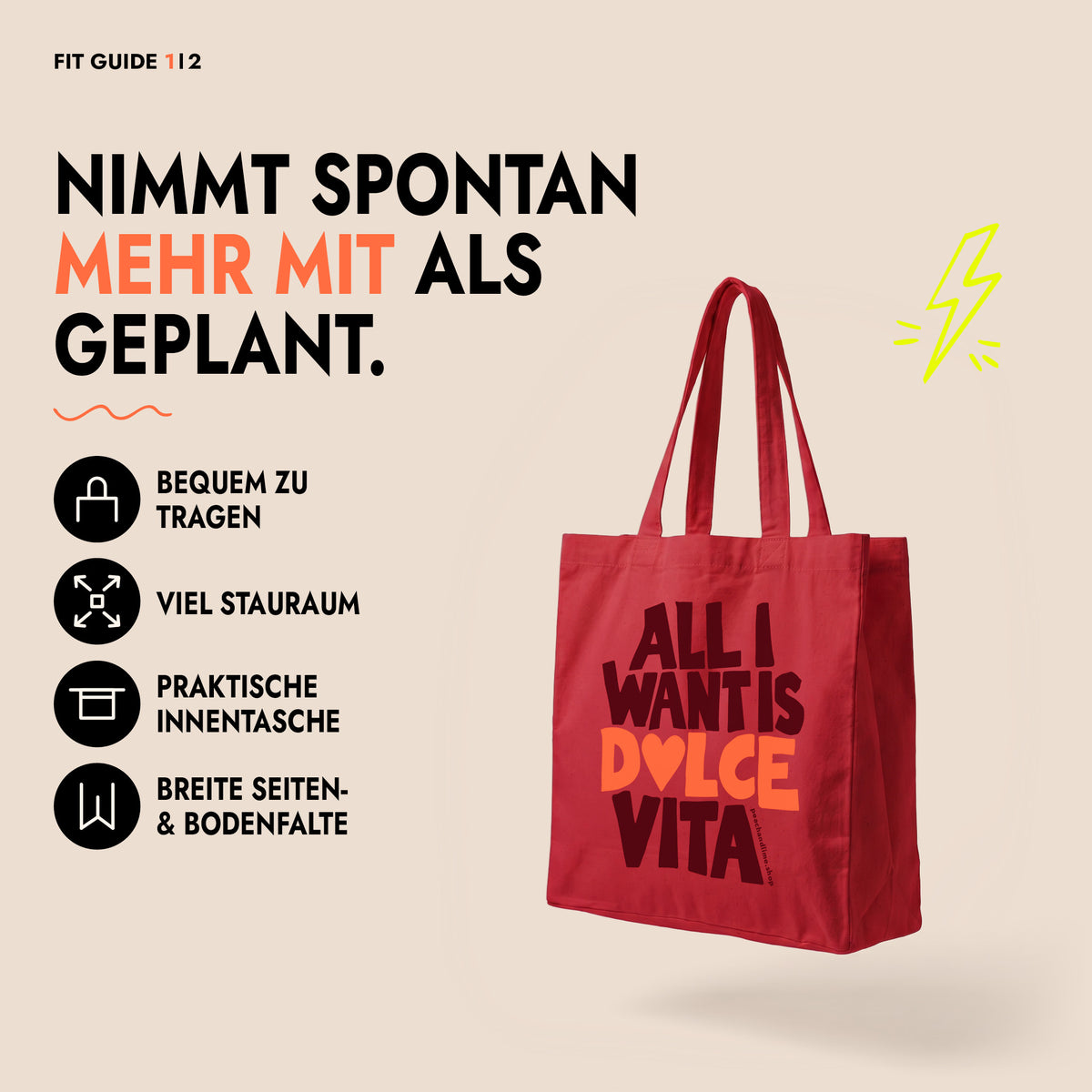 Tote Bag All I Want Is Dolce Vita