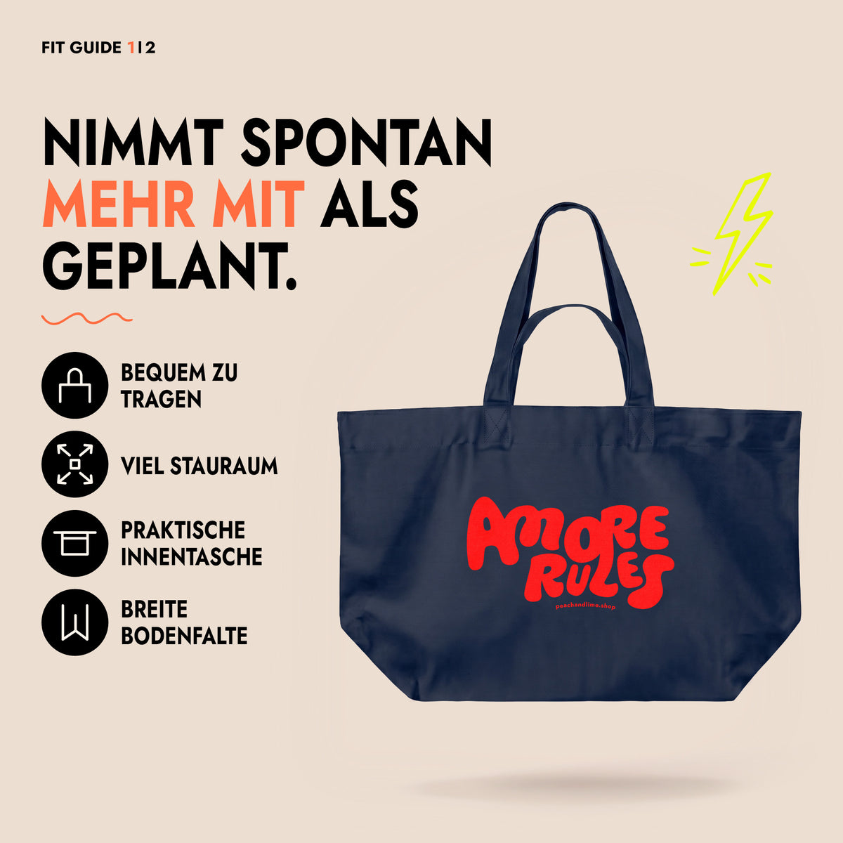 Shopping Bag Amore Rules Print
