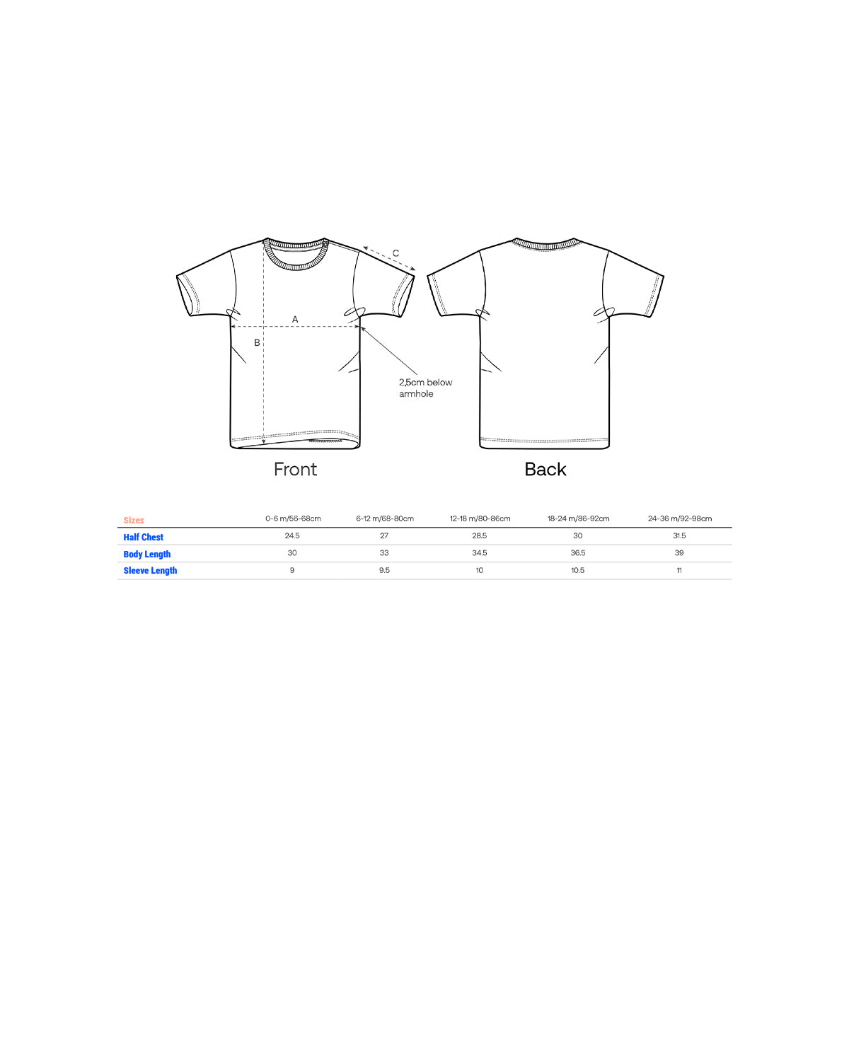 Baby T-Shirt Frontprint Peach Patrol