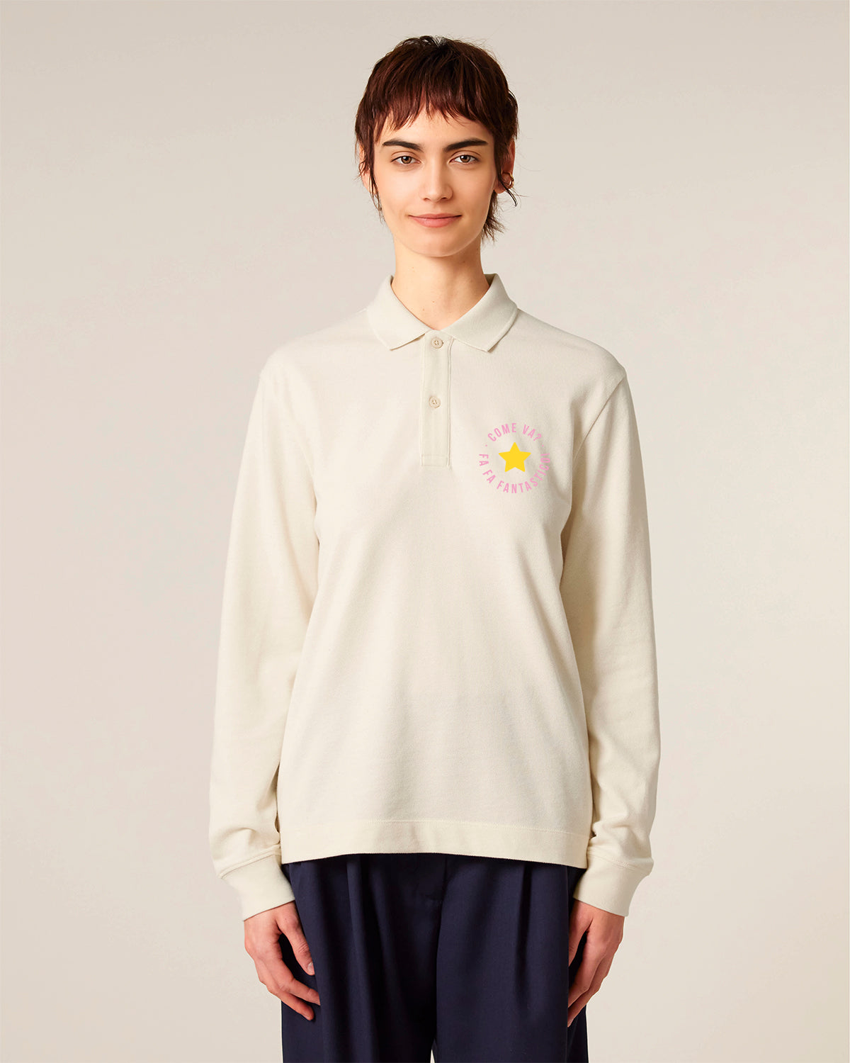Unisex Longsleeve Polo Come Va Embroidery