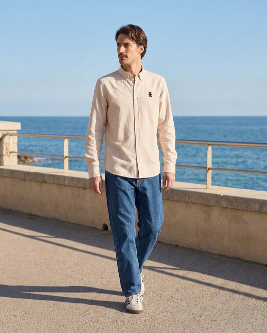 Herren Oxford Hemd Teddy Stick