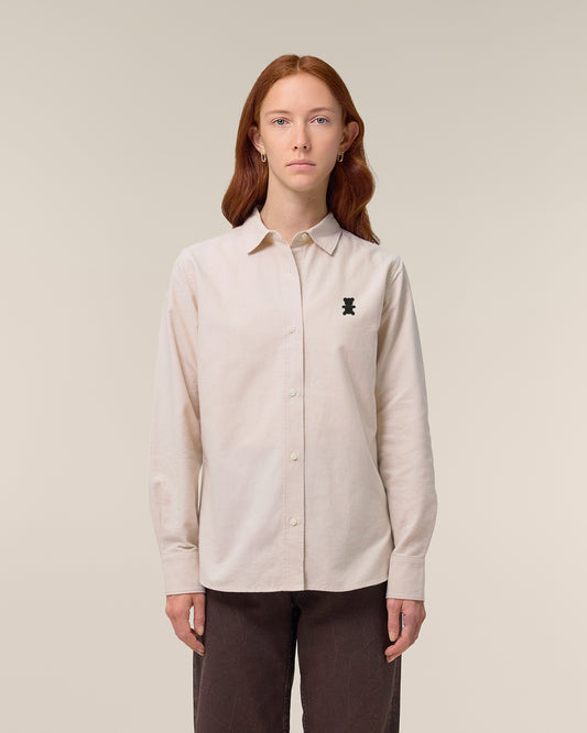 Damen Oxford Hemd Teddy Stick