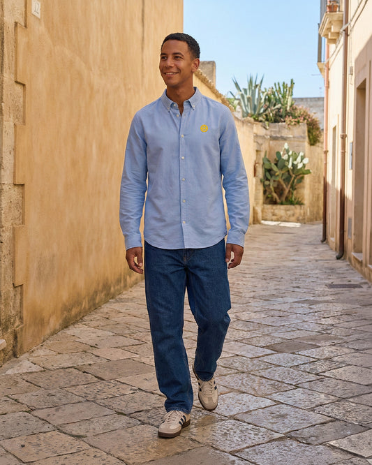 Herren Oxford Hemd Smiley Stick