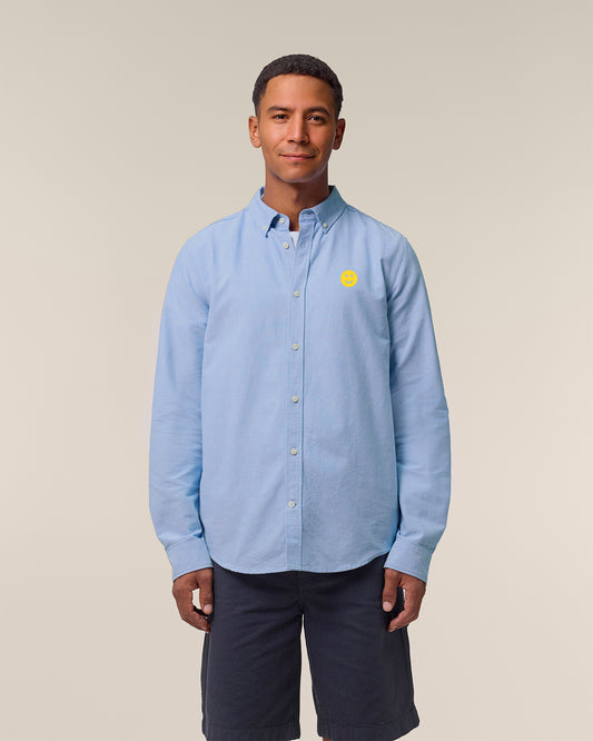 Men Oxford Shirt Smiley Embroidery