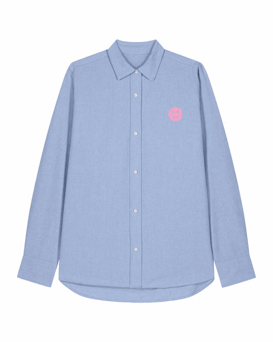 Women Oxford Shirt Smiley