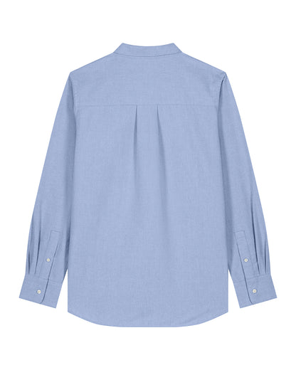 Women Oxford Shirt Smiley Embroidery