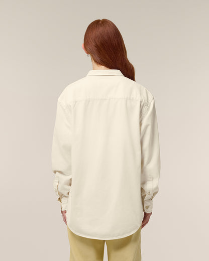 Unisex Worker Shirt Heart Embroidery