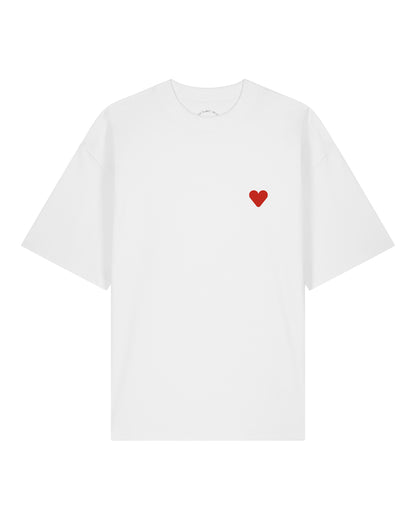Unisex T-Shirt Heart Embroidery