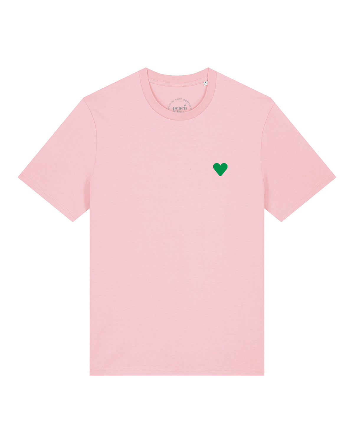Unisex T-Shirt Green Heart Embroidery
