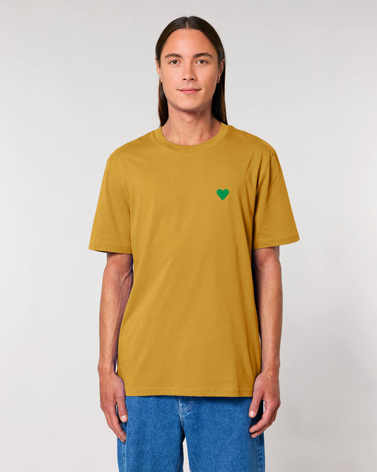 Unisex T-Shirt Green Heart Embroidery
