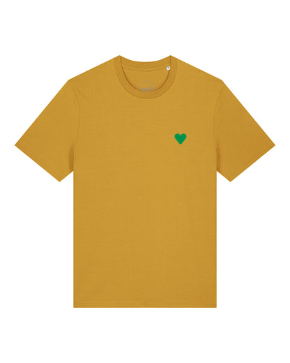 Unisex T-Shirt Green Heart Embroidery