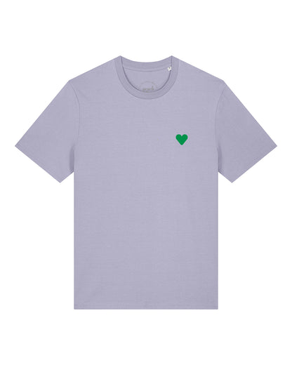 Unisex T-Shirt Green Heart Embroidery