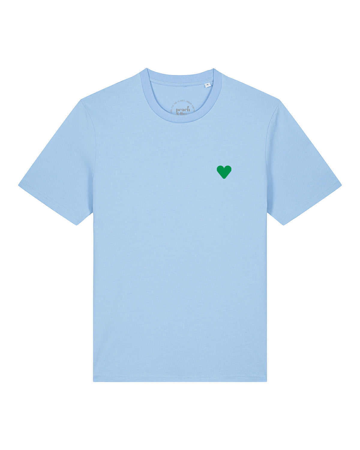 Unisex T-Shirt Green Heart Embroidery