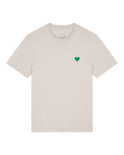 Unisex T-Shirt Green Heart Embroidery