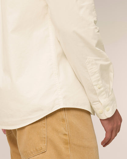 Men Shirt Green Heart Embroidery