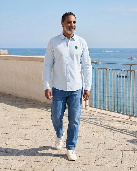 Herren Hemd Green Heart Stick