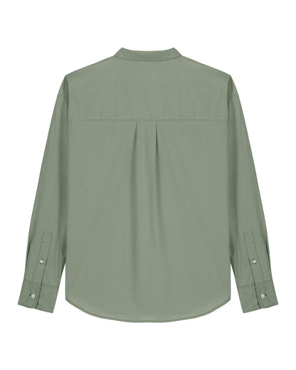 Men Shirt Green Heart Embroidery