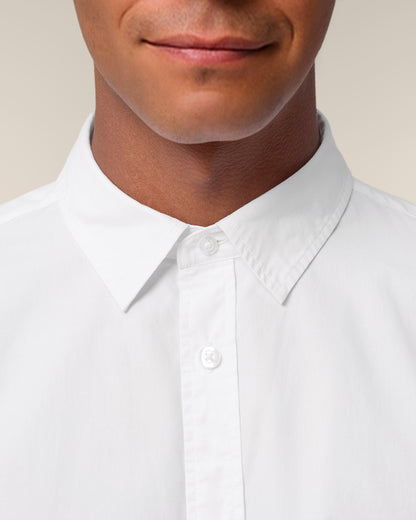 Men Shirt Green Heart Embroidery