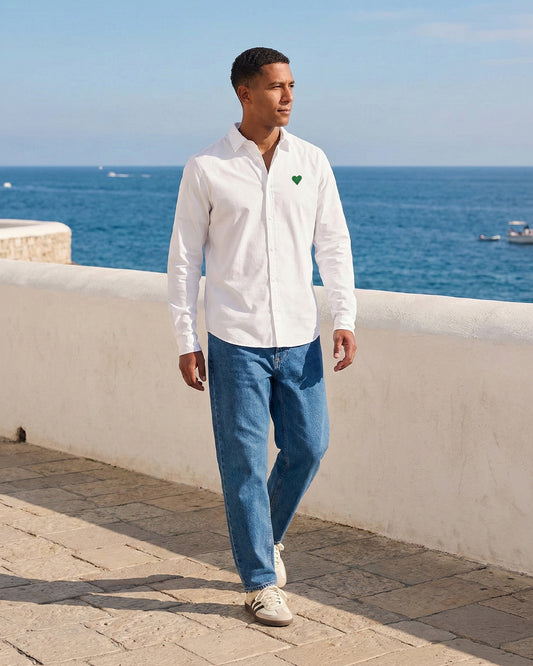 Herren Hemd Green Heart Stick