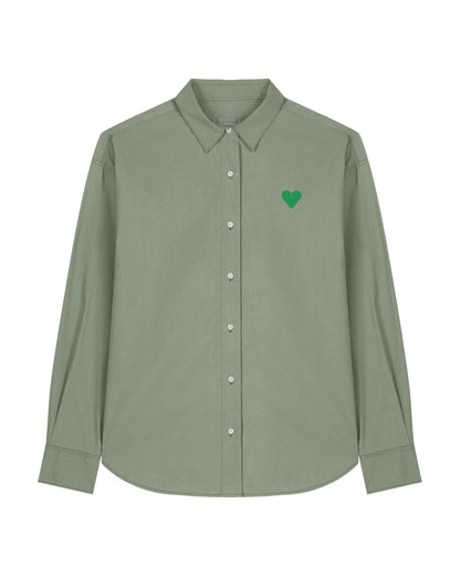 Men Shirt Green Heart