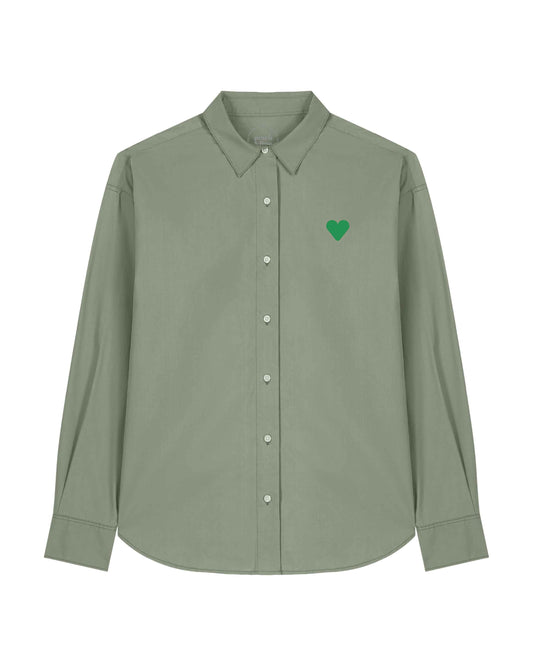 Men Shirt Green Heart