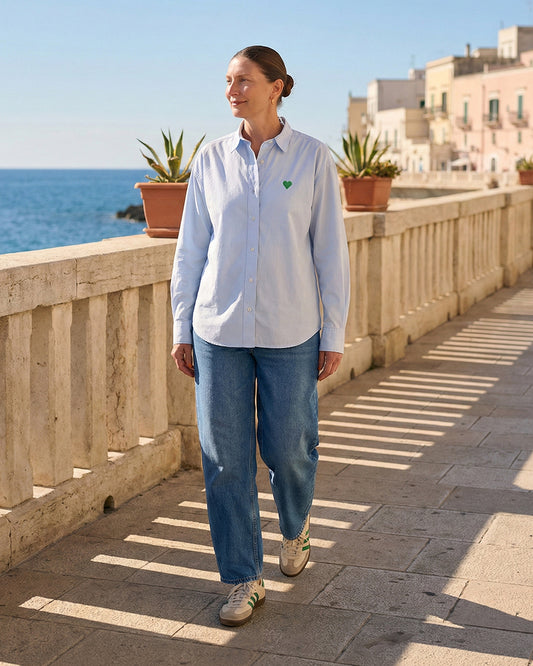 Damen Hemd Green Heart Stick