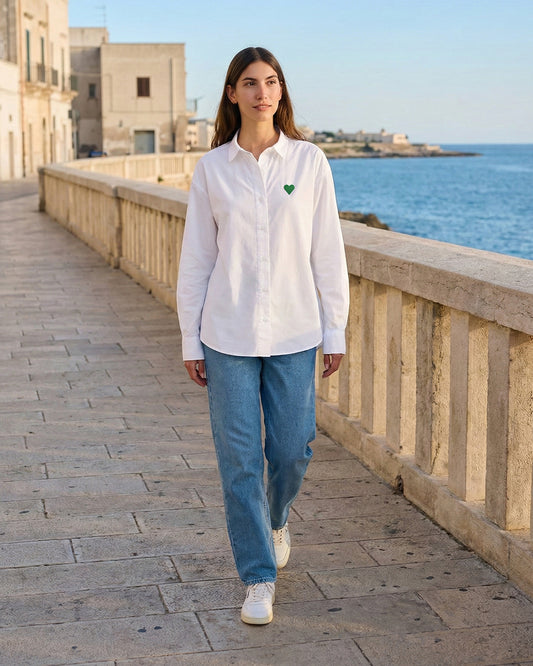 Damen Hemd Green Heart Stick