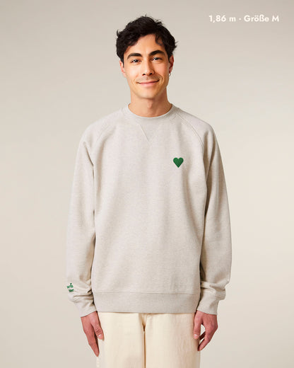 Unisex Sweatshirt Green Heart Stick