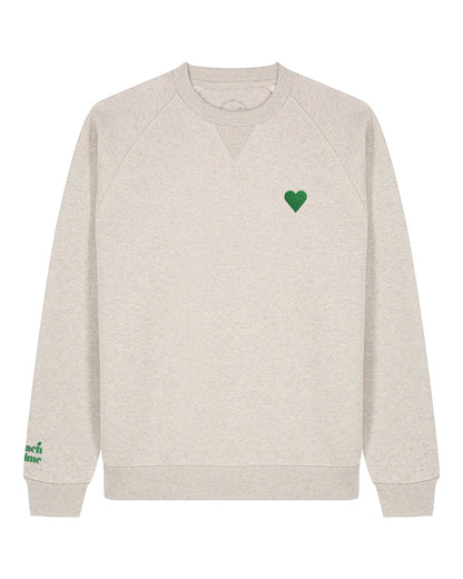 Unisex Sweatshirt Green Heart Stick