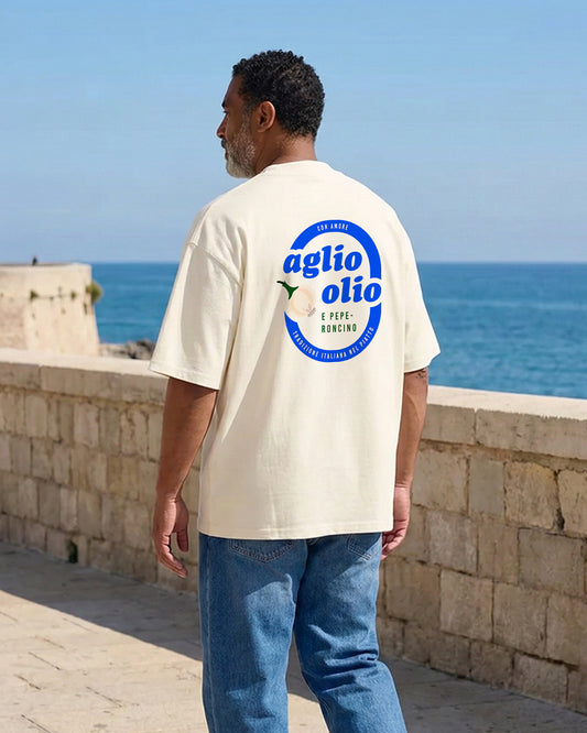 Unisex Oversized T-Shirt Aglio Olio Rückenprint