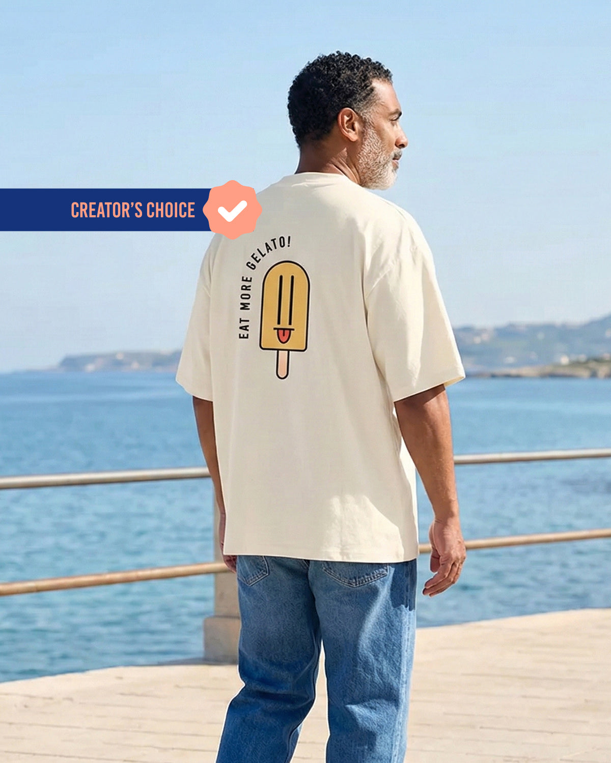 Unisex Oversized T-Shirt More Gelato Rückenprint