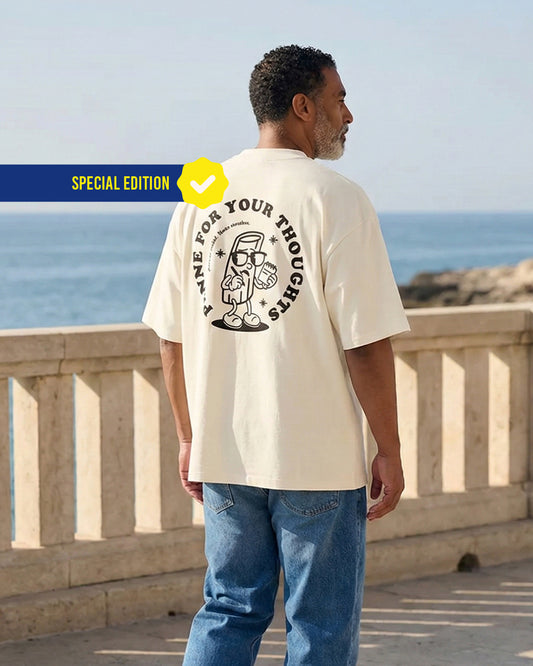 Unisex Oversized T-Shirt Penne for Your Thoughts Rückenprint & Stick