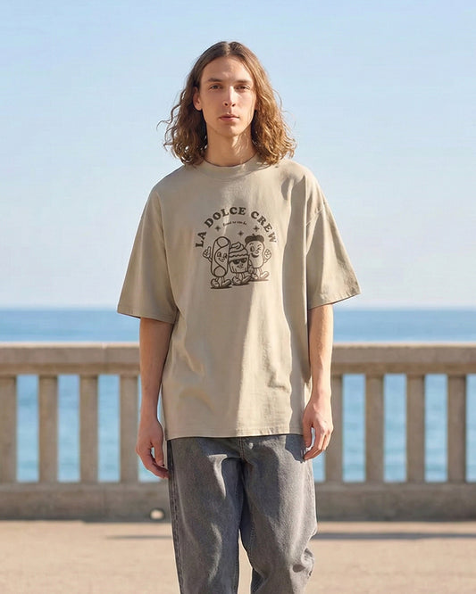 Unisex Oversized T-Shirt La Dolce Crew Frontprint
