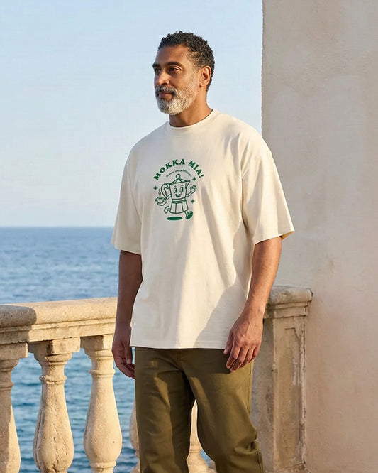 Unisex Oversized T-Shirt Mokka Mia Frontprint