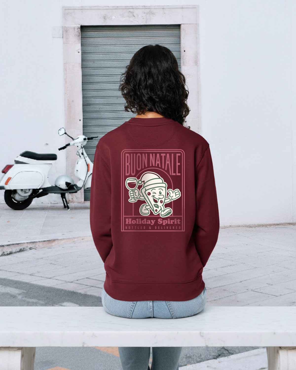 Crewneck-Sweatshirt Backprint Holiday Spirit